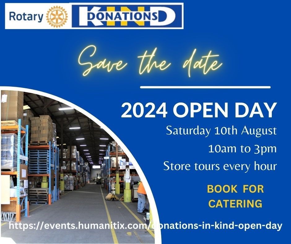Donations in Kind Open Day 10 August 2024