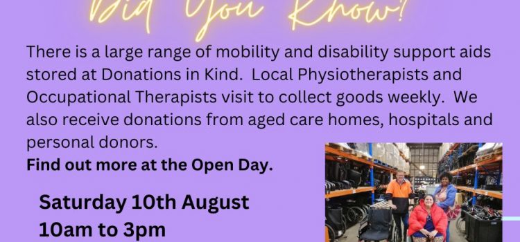 Donations in Kind Open Day – Saturday 10 August 2024